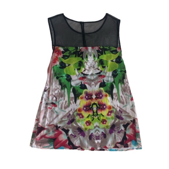 Prabal Gurung for Target Tops - Prabal Gurung Floral Mesh Sleeveless Top